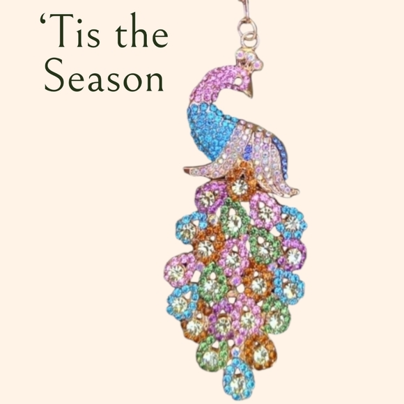 Peacock NEW Bag Charm Key Ring KeyHolder Approx Measure. 6in X 2in Rhinestones - Picture 4 of 8